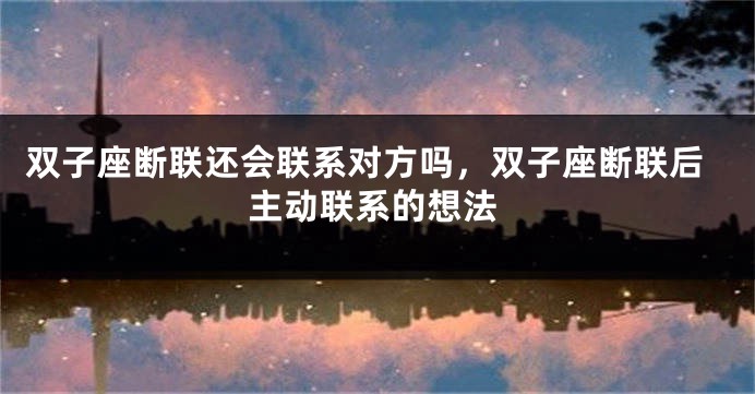 双子座断联还会联系对方吗，双子座断联后主动联系的想法