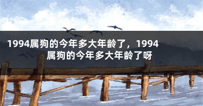 1994属狗的今年多大年龄了，1994属狗的今年多大年龄了呀